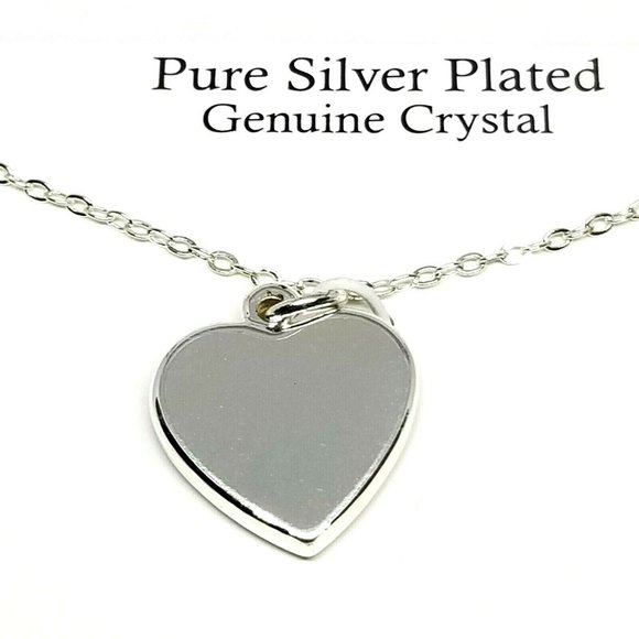 18" Necklace Silver Plated Genuine Crystal Kind - Picture 4 of 4